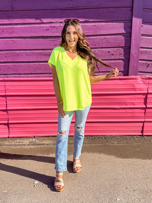 One Time Thing Lime Green Top