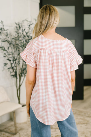 A Different Side Of Me Gingham Blouse in Dusty Rose - West Avenue