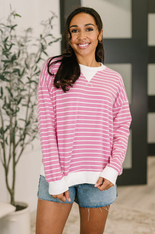 Almost Therapeutic Drop Shoulder Pullover in Candy Pink - West Avenue