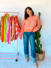 Two Tone Orange Sweater