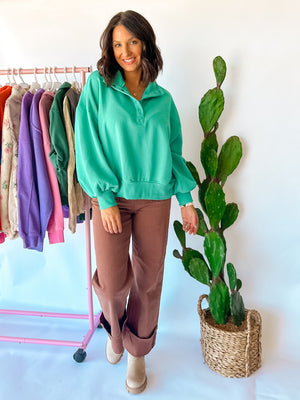 Green Henley Top