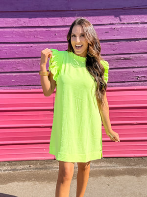 One More Thing Lime Green Dress