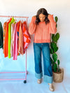 Two Tone Orange Sweater