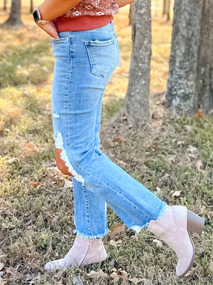 Risen High Rise Crop Jeans