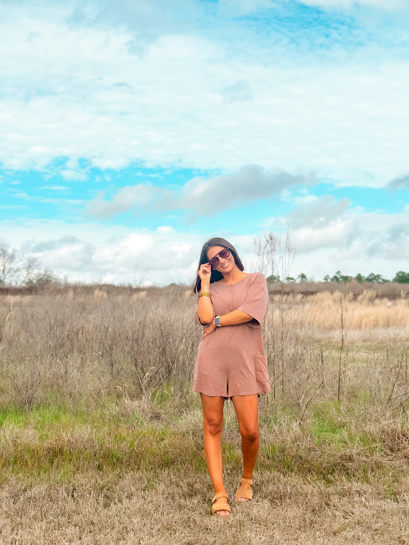 Day Off Romper - Chestnut