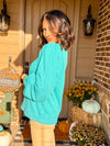 Turquoise Bubble Sleeve Top