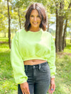 Lime Green Cropped Sweater