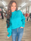 Best Of Intentions Cropped Sweater - Teal