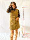 I Want To Know Corduroy Dress - Olive