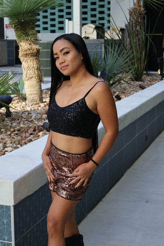 Sassy & Sequins Bronze Shorts - West Avenue