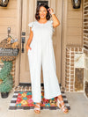 Camille Ruffle Sleeve Button Down Jumpsuit