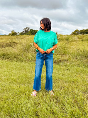 Oversized Washed Crop Tee