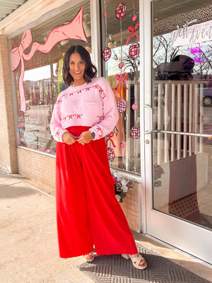 Wide Leg Red Pants