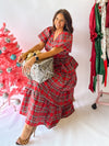 Christmas Angel Plaid Maxi Dress