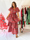 Christmas Angel Plaid Maxi Dress