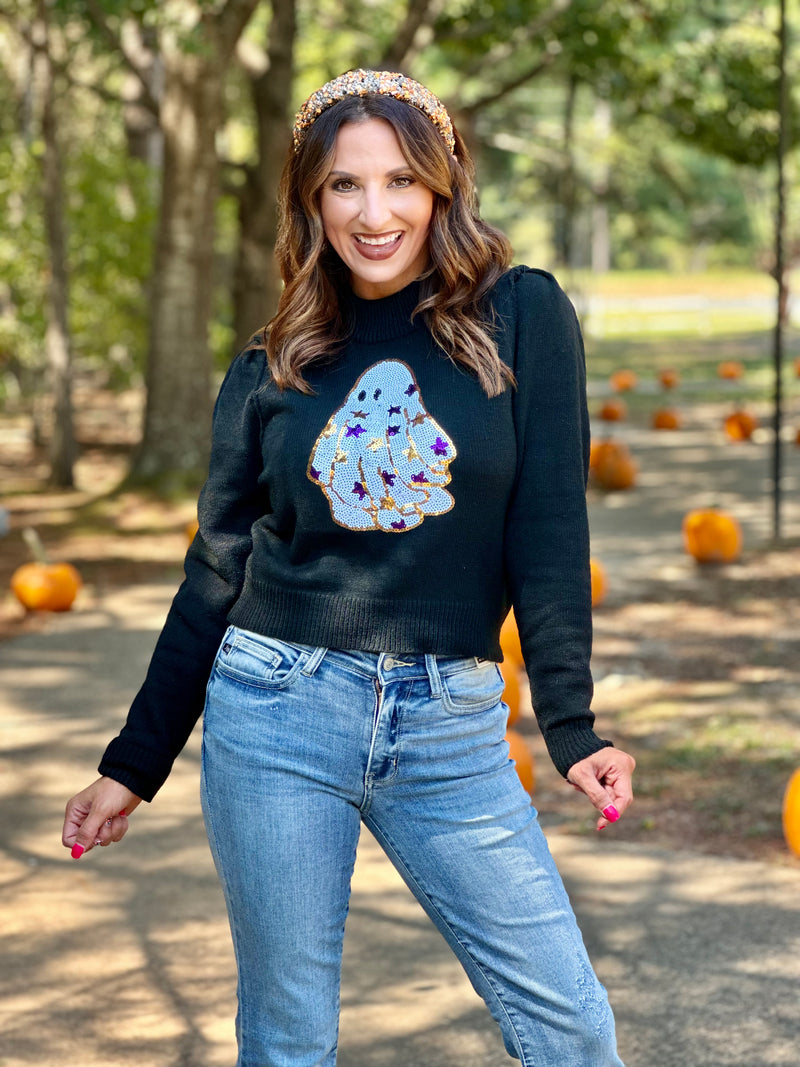 Boo Sequin Sweater