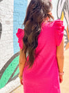 Textured Pink Mini Dress
