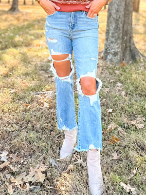 Risen High Rise Crop Jeans