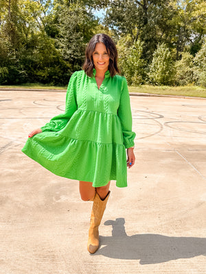 Textured Green Dress