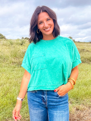 Oversized Washed Crop Tee