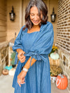 Smocked Denim Dress