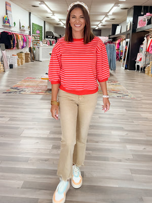 Red Striped Top