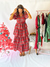 Christmas Angel Plaid Maxi Dress