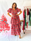 Christmas Angel Plaid Maxi Dress