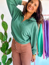 Dark Green Half Zip Pullover