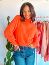 Neon Lights Cropped Turtleneck - Neon Orange