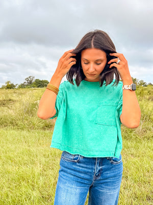 Oversized Washed Crop Tee