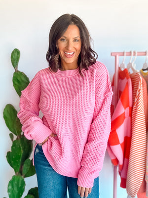 Oversized Knit Pink Sweater