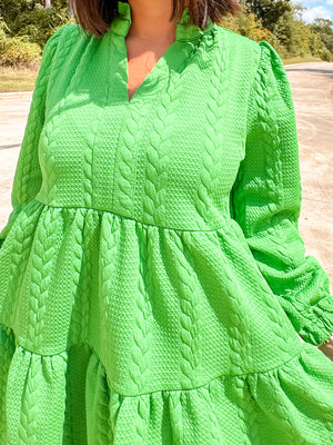 Textured Green Dress