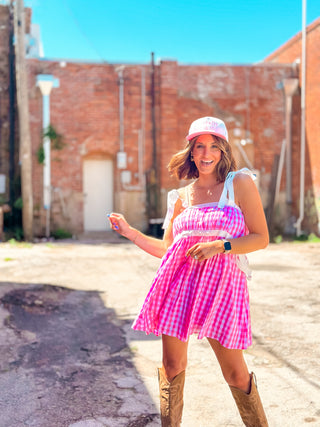 Take Me Away Gingham Print Dress - West Avenue