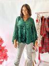 Silent Night Velvet Top - Hunter Green