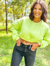 Lime Green Cropped Sweater