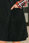 Feeling That Way Corduroy Dress in Black