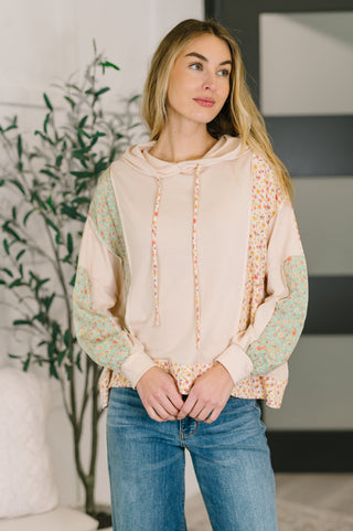 Floral Patchwork Hooded Pullover - West Avenue