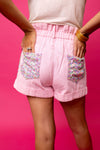 Cosmo Pink Sequin Shorts
