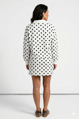 Francis Terry Polka Dot Collared Top & Skirt Set - West Avenue