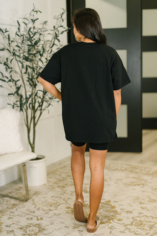 Going Far Top and Biker Short Set in Black - West Avenue