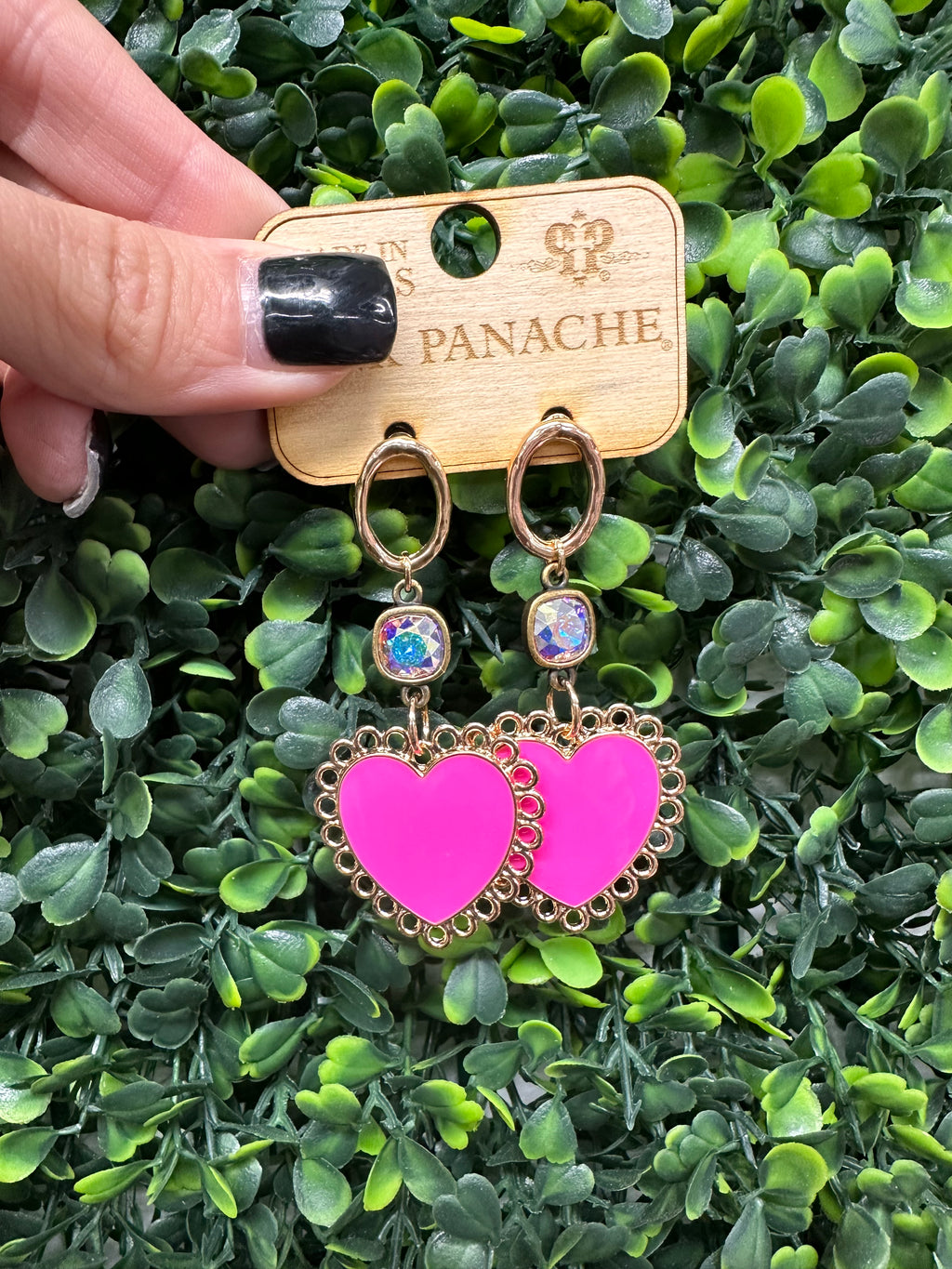 Pink Panache Fuchsia Heart Earrings