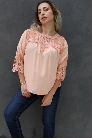 Shake it Off Floral Lace Detail Flowy Blouse - West Avenue