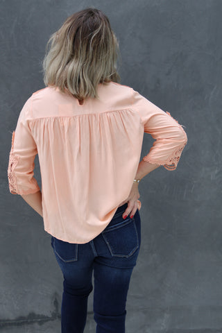 Shake it Off Floral Lace Detail Flowy Blouse - West Avenue