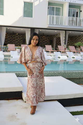 Teach Me Multicolor Pattened Midi Dress - Small Left - West Avenue