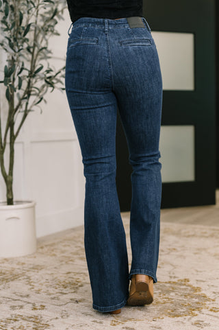 Jada High Waist Flare with Patch Pockets - West Avenue
