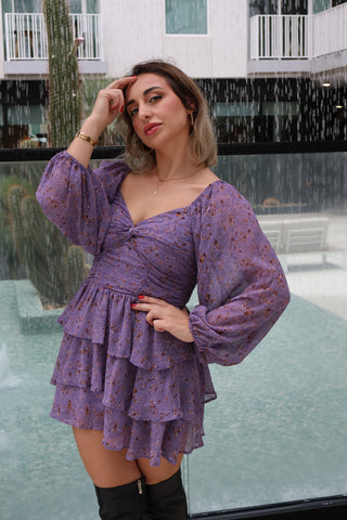 The London Gin Romper in Purple - West Avenue