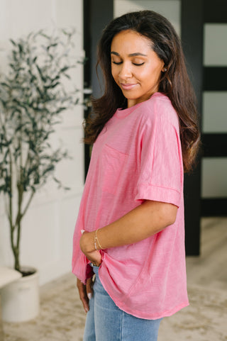The Layback Relaxed Basic Tee in Pink - West Avenue