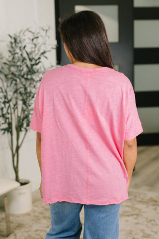 The Layback Relaxed Basic Tee in Pink - West Avenue