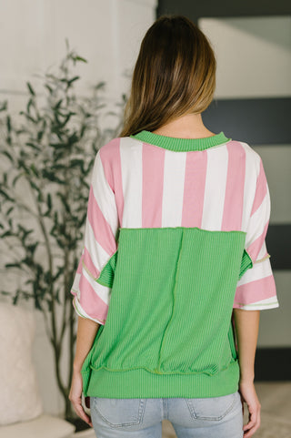 What's a Girl to Do Contrast Trim Relaxed Top - West Avenue